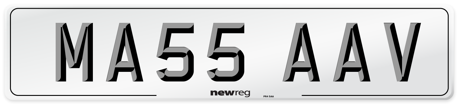 MA55 AAV Number Plate from New Reg